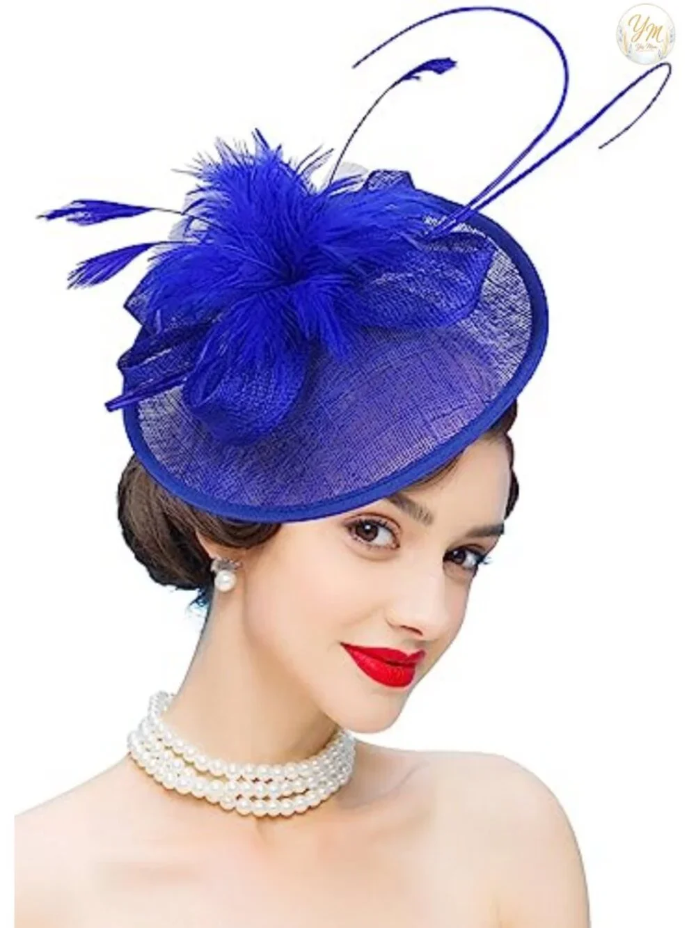 Sinamay Fascinator Hat Floral Feather Pillbox Derby for Women Tea Party